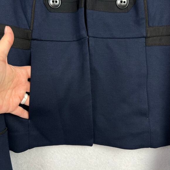 EUC Cabi M In The Band Knit Navy Blue/Black Military Style Pockets Blazer Jacket - Picture 6 of 12